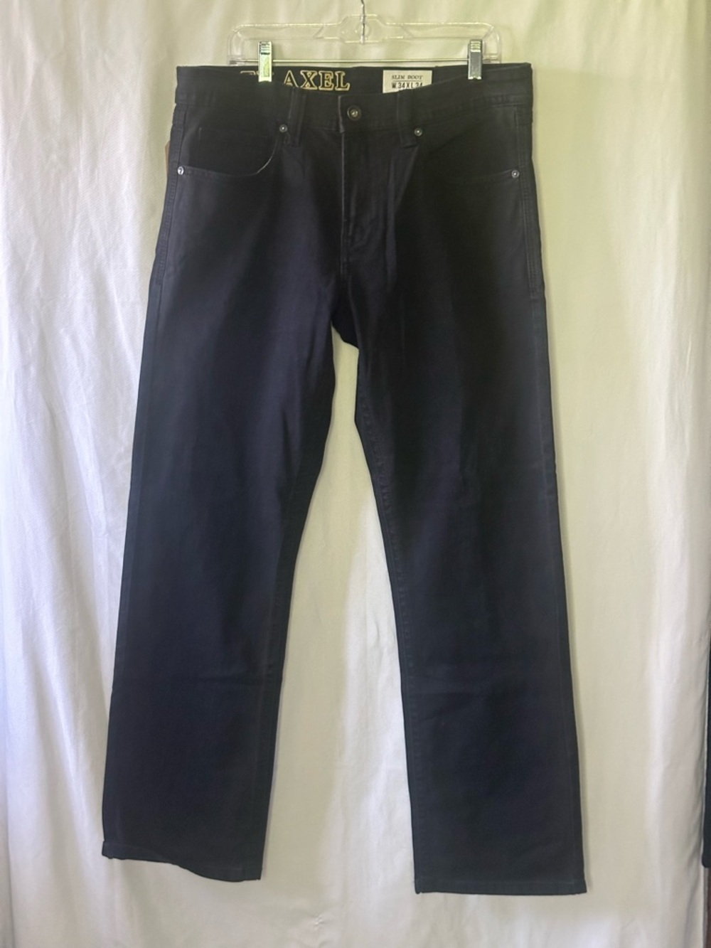 AXEL Brand Slim Boot Black Jeans Contrast Stitch Men’s 34x34 NWT